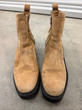 Paolo Suede Chukka Zip Boots in Tan